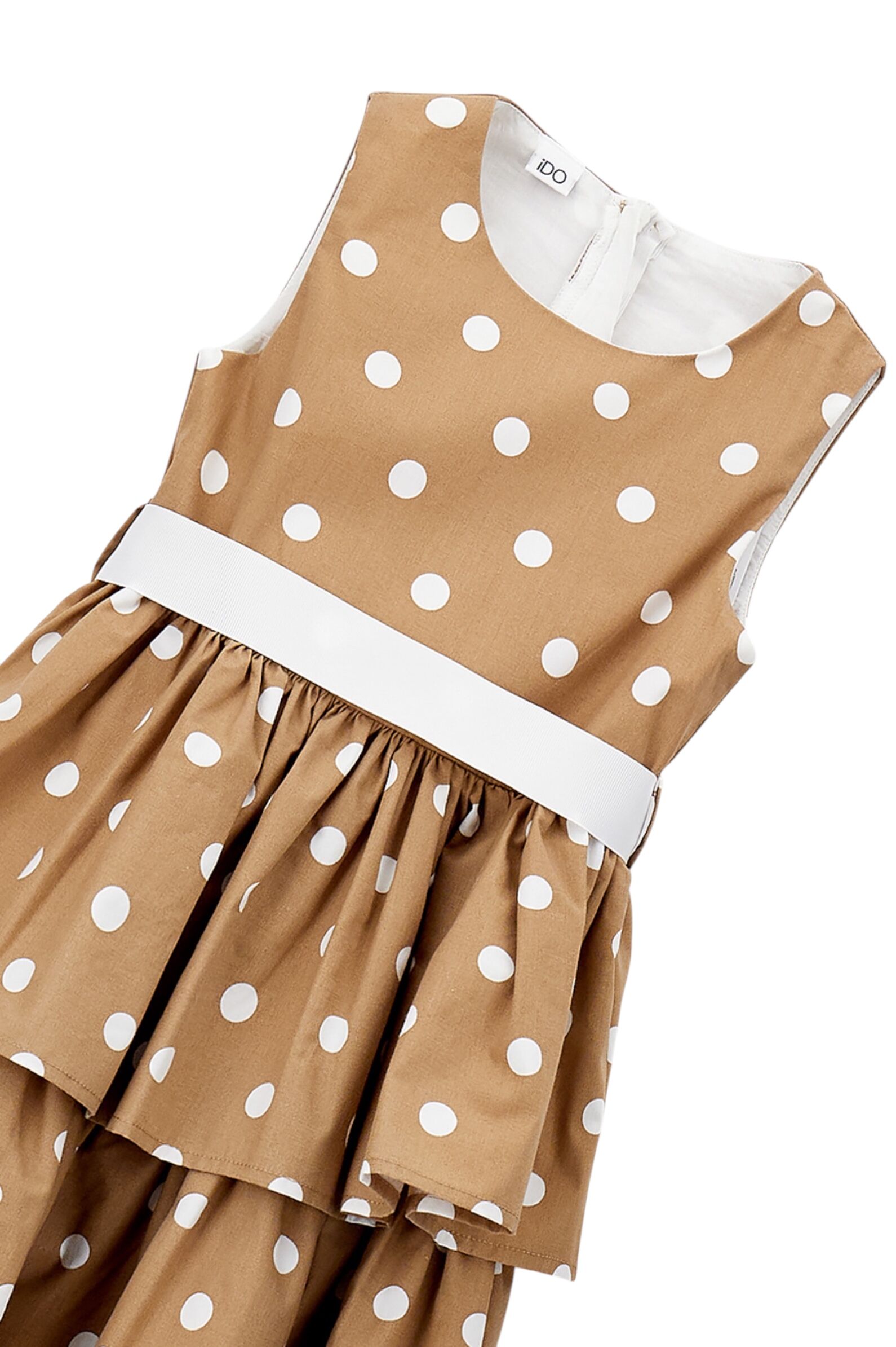 Платье дев. АРТ.4.G334.00,беж,хл-пэ